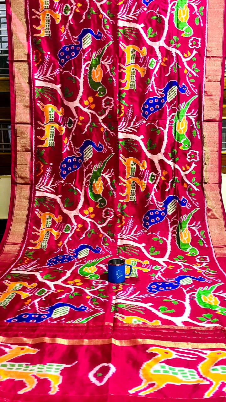 Pochampally Ikkat Silk Peacock Design