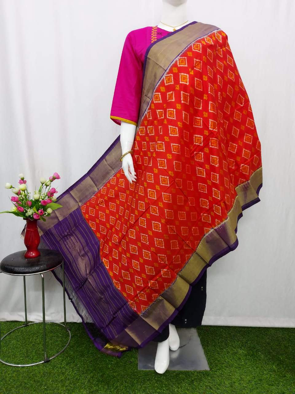 Weavers Collection Buy Ikkat Silk Dupattas Online