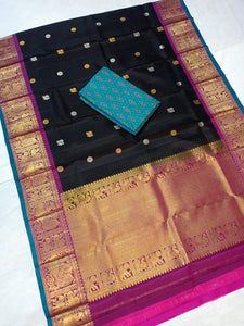 gadwal dupatta black color with blue top